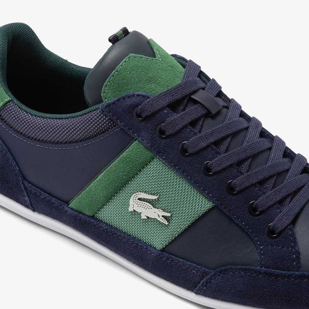 Lacoste Chaymon Leather Sneakers Navy/Green | TYB-514239