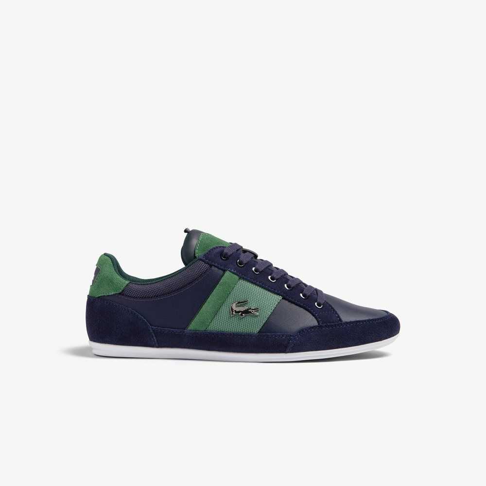 Lacoste Chaymon Leather Sneakers Navy/Green | TYB-514239