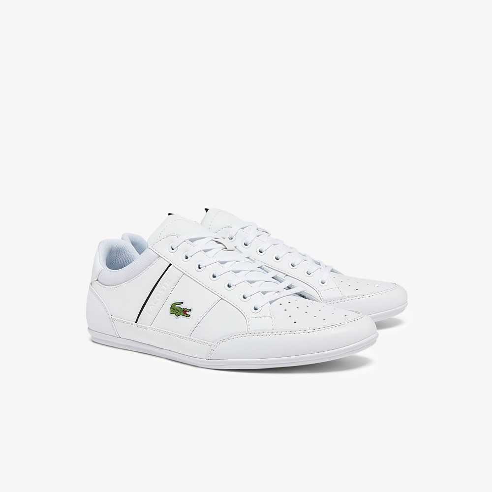 Lacoste Chaymon Leather Sneakers White/Black | WIG-780649