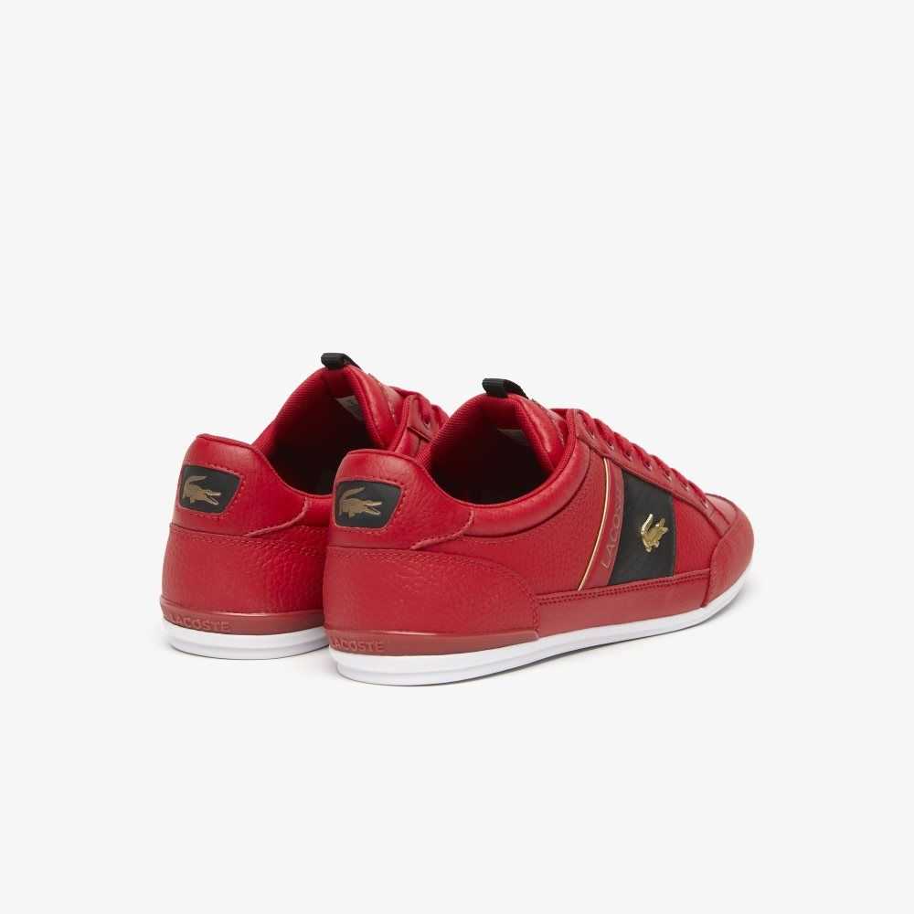 Lacoste Chaymon Leather and Carbon Fiber Sneakers Red/Blk | IQO-843509