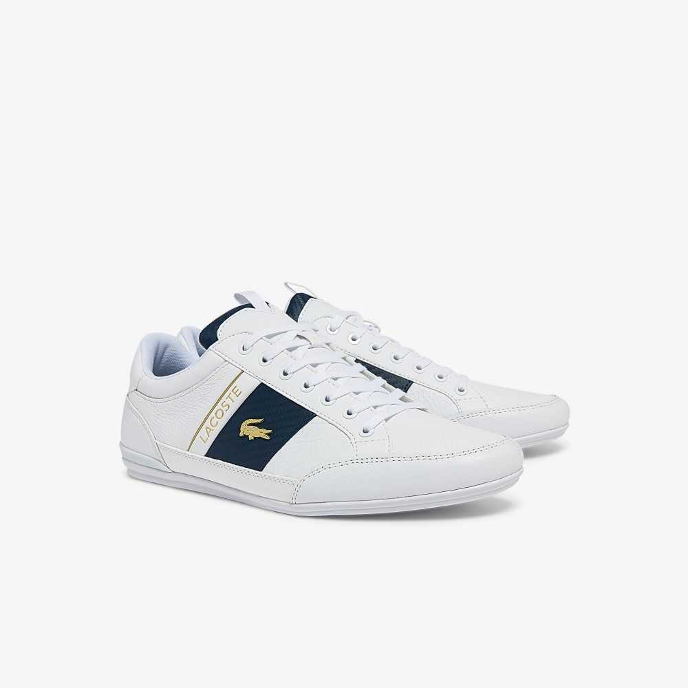 Lacoste Chaymon Leather and Carbon Fiber Sneakers White/White | PQK-560174