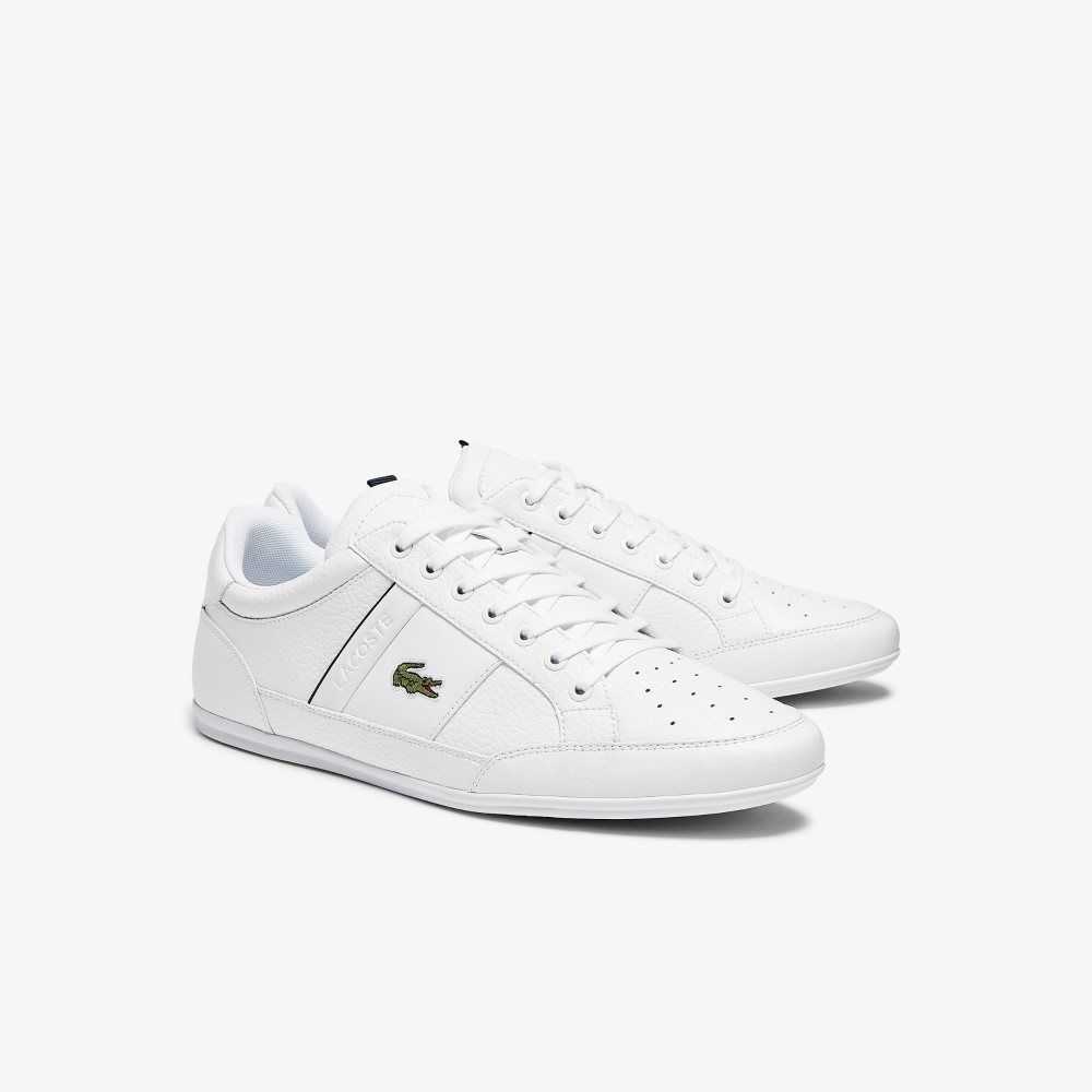 Lacoste Chaymon Leather and Synthetic Sneakers White / Navy | GJU-524867