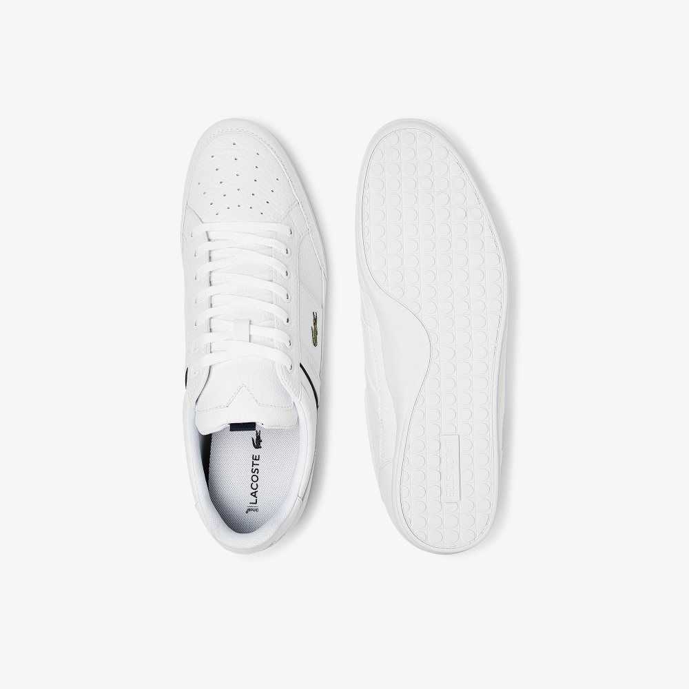 Lacoste Chaymon Leather and Synthetic Sneakers White / Navy | GJU-524867