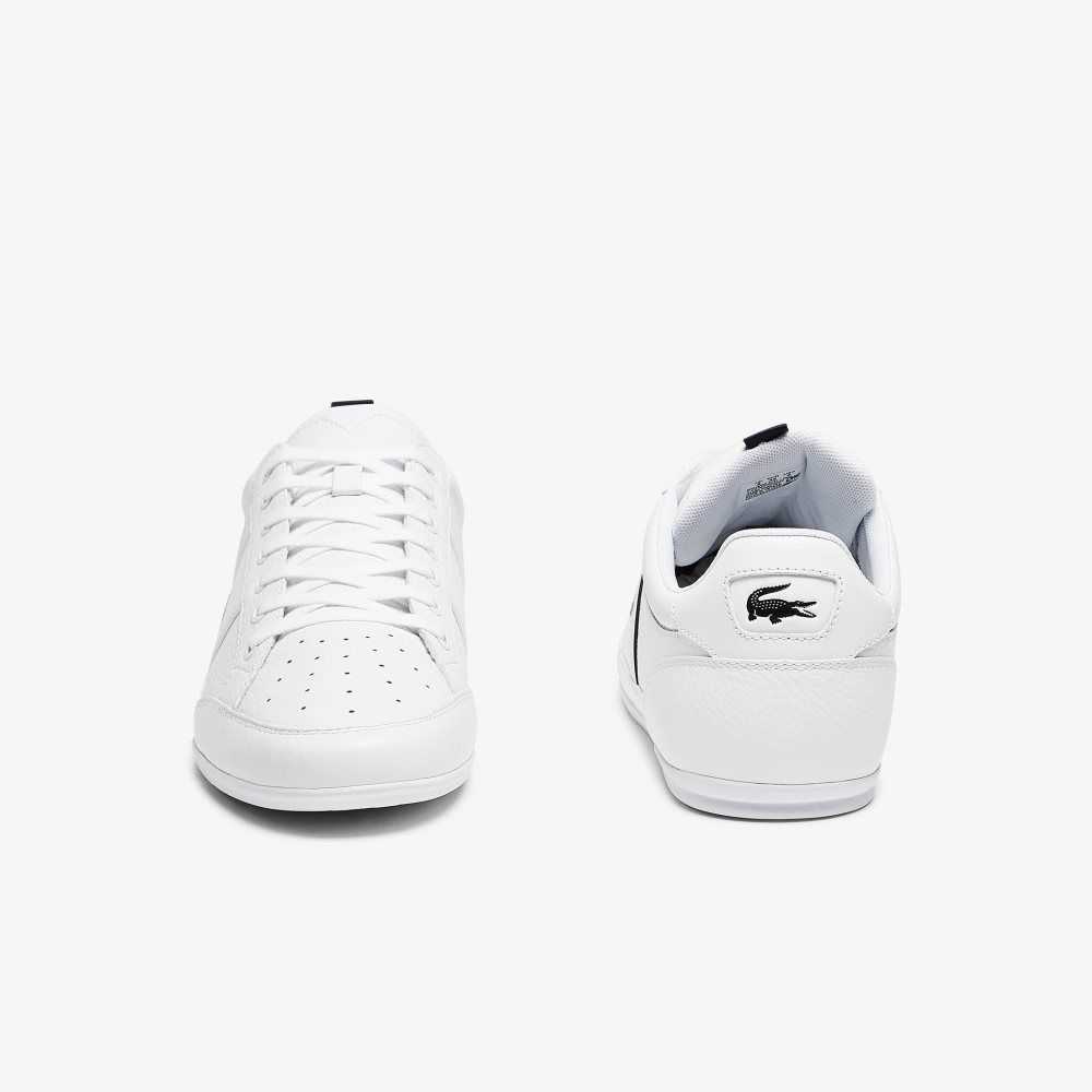 Lacoste Chaymon Leather and Synthetic Sneakers White / Navy | GJU-524867