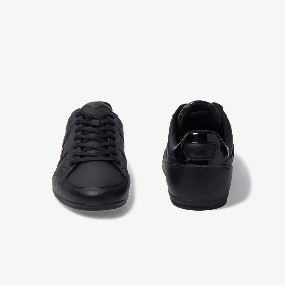 Lacoste Chaymon Perforated Leather Sneakers Blk/Blk | RGJ-325864