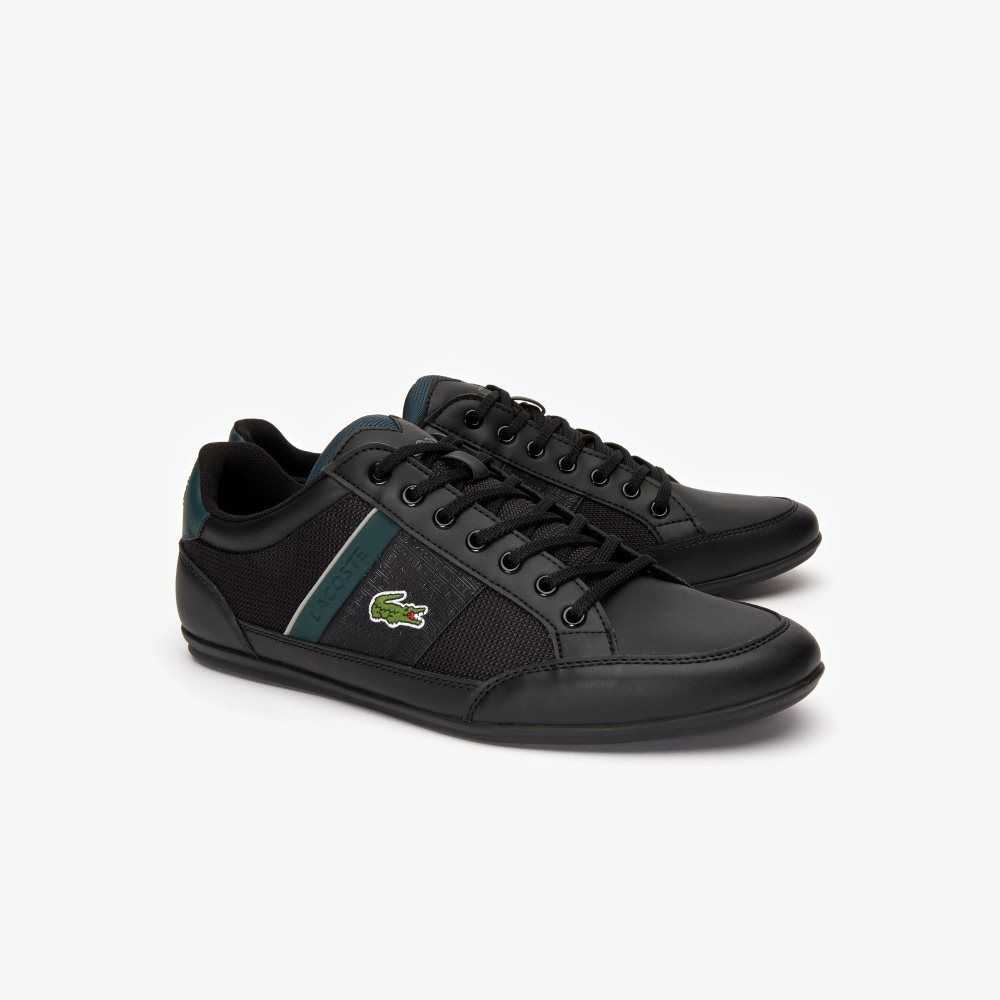 Lacoste Chaymon Synthetic And Textile Sneakers Black/Dark Green | LFI-572061