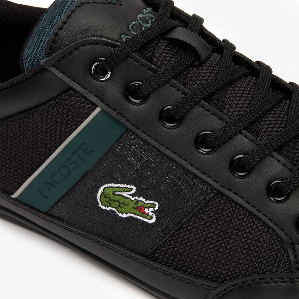 Lacoste Chaymon Synthetic And Textile Sneakers Black/Dark Green | LFI-572061