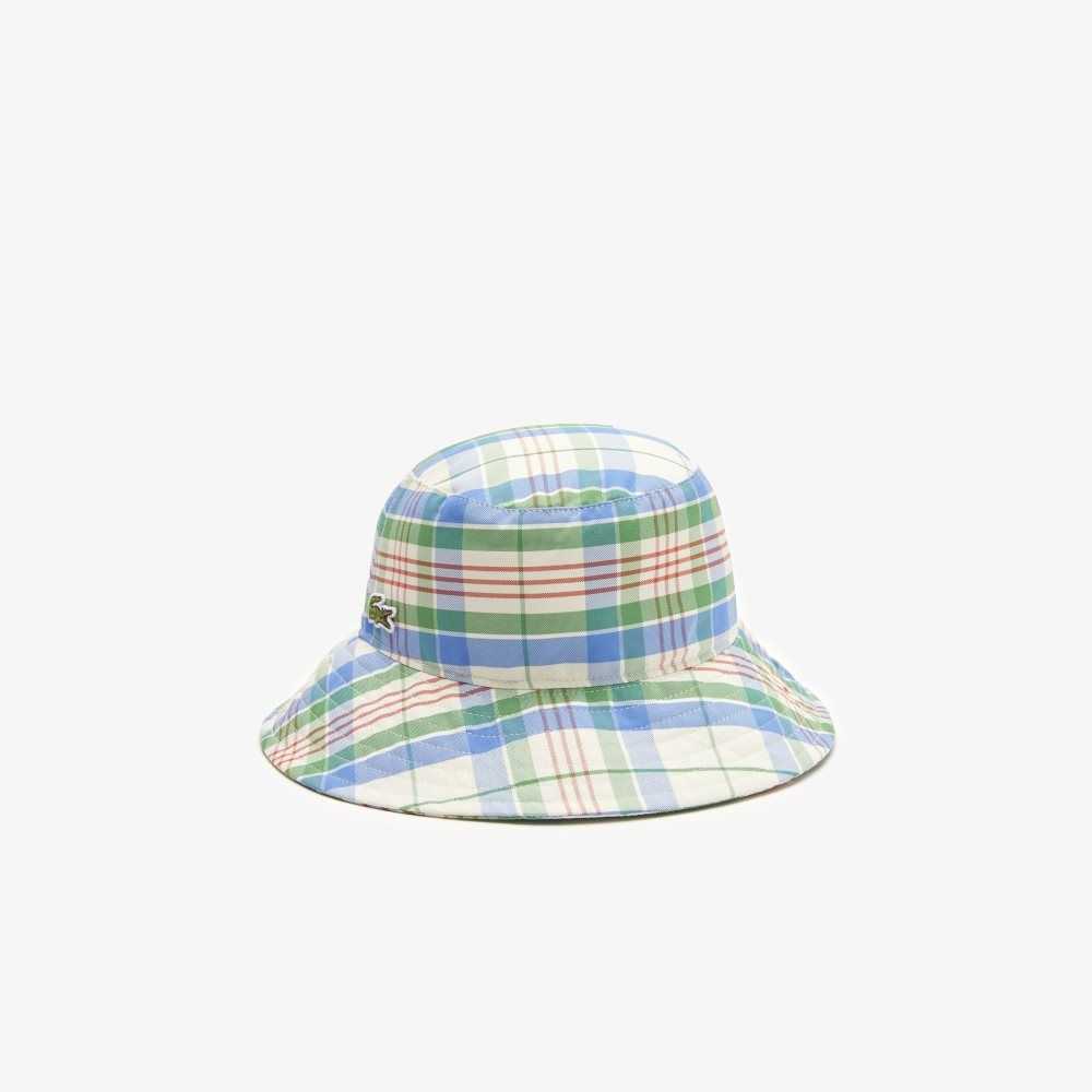 Lacoste Checked Bucket Hat White / Green / Blue / Orange / White | TWV-139645