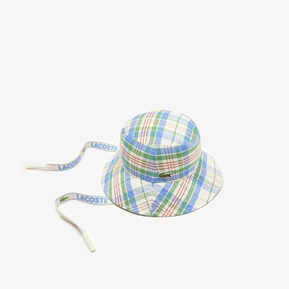 Lacoste Checked Bucket Hat White / Green / Blue / Orange / White | TWV-139645