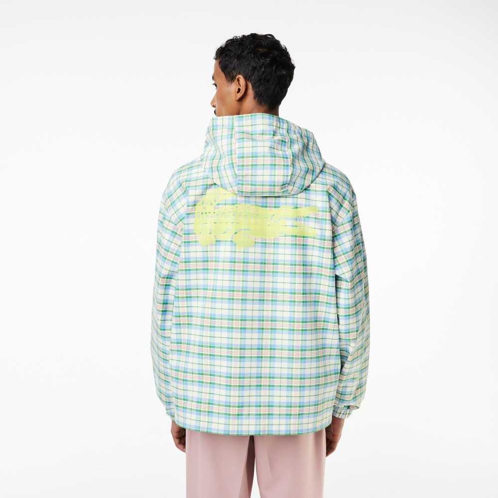 Lacoste Checked Hooded Track Jacket White | XTH-510698