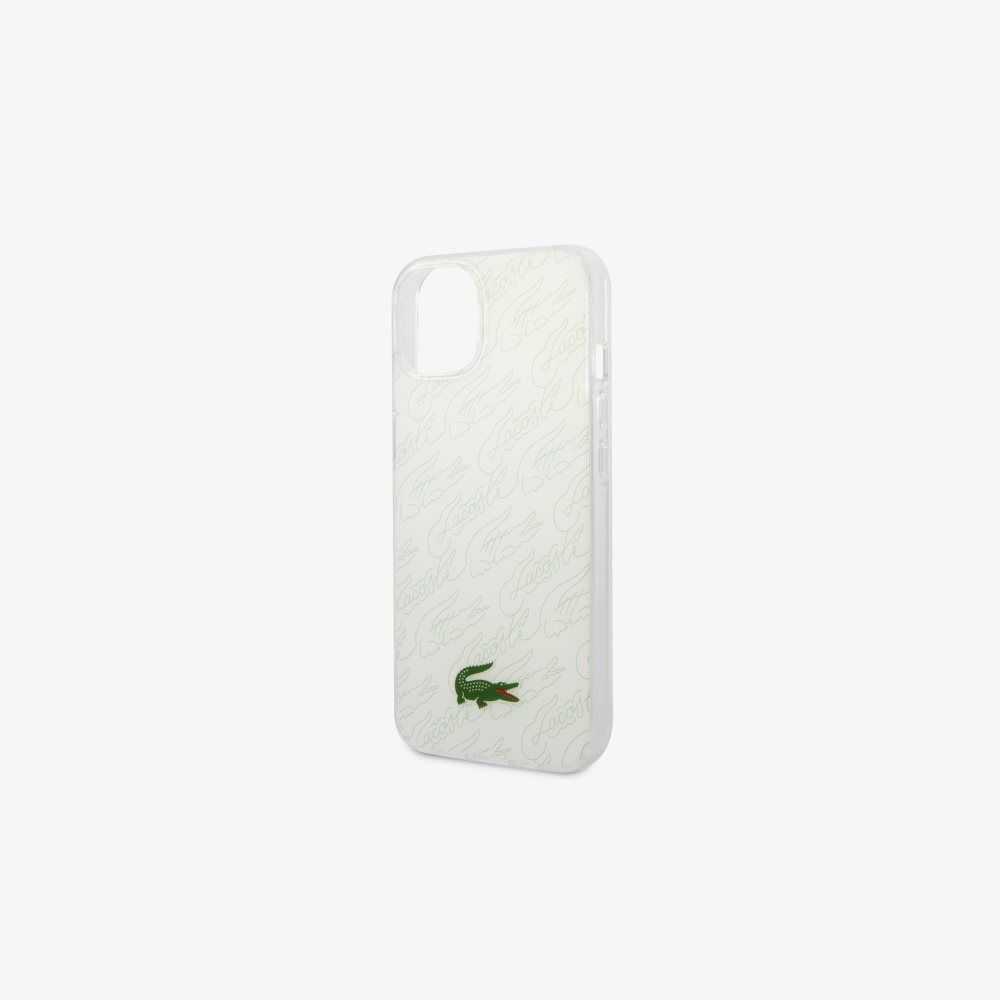 Lacoste Checkerboard Print iPhone 14 Case White | HSQ-801537