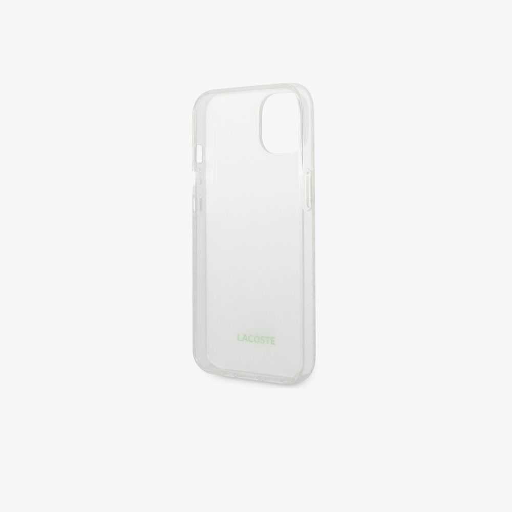 Lacoste Checkerboard Print iPhone 14 Plus Case White | FEC-532419