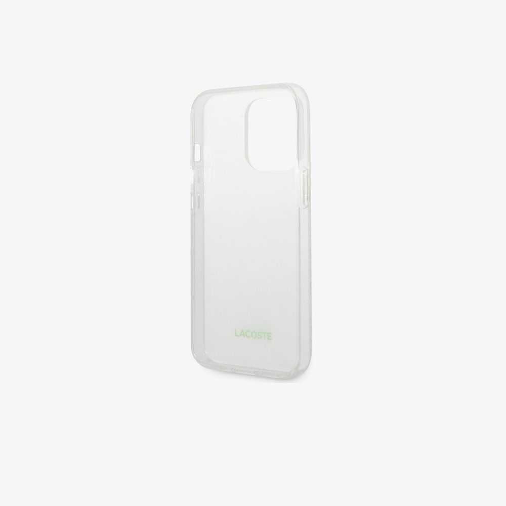 Lacoste Checkerboard Print iPhone 14 Pro Max Case White | MLU-697413