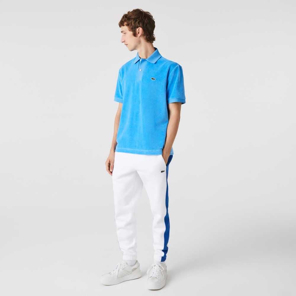 Lacoste Classic Fit Cotton Velvet Polo Blue | GSB-208435