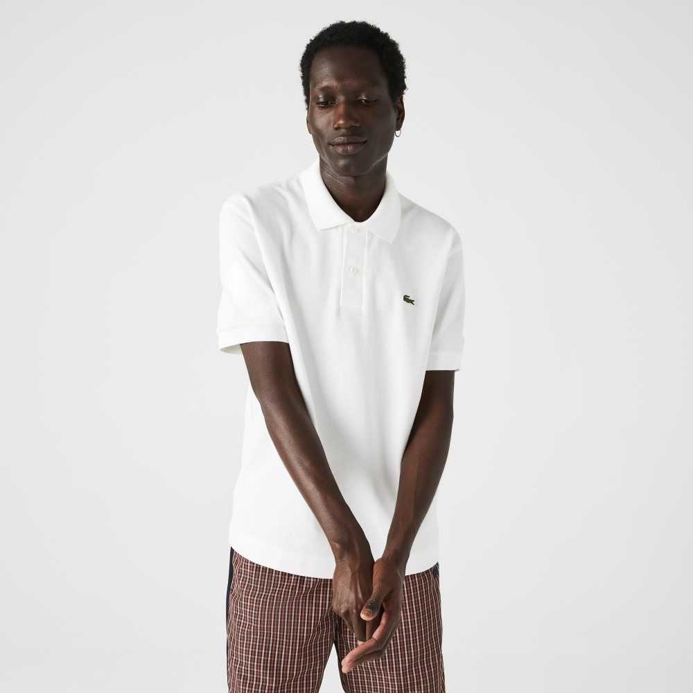 Lacoste Classic Fit Heavy Cotton Pique L.12.21 Polo White | DHM-029187