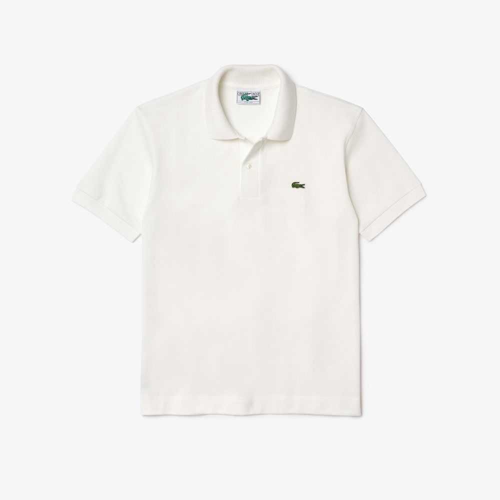 Lacoste Classic Fit Heavy Cotton Pique L.12.21 Polo White | DHM-029187