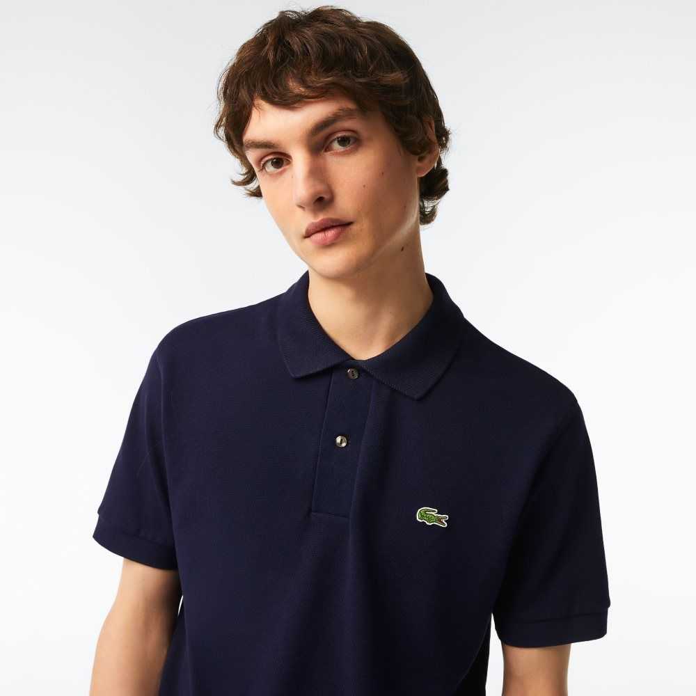 Lacoste Classic Fit Heavy Cotton Pique L.12.21 Polo Navy Blue | UQX-028453