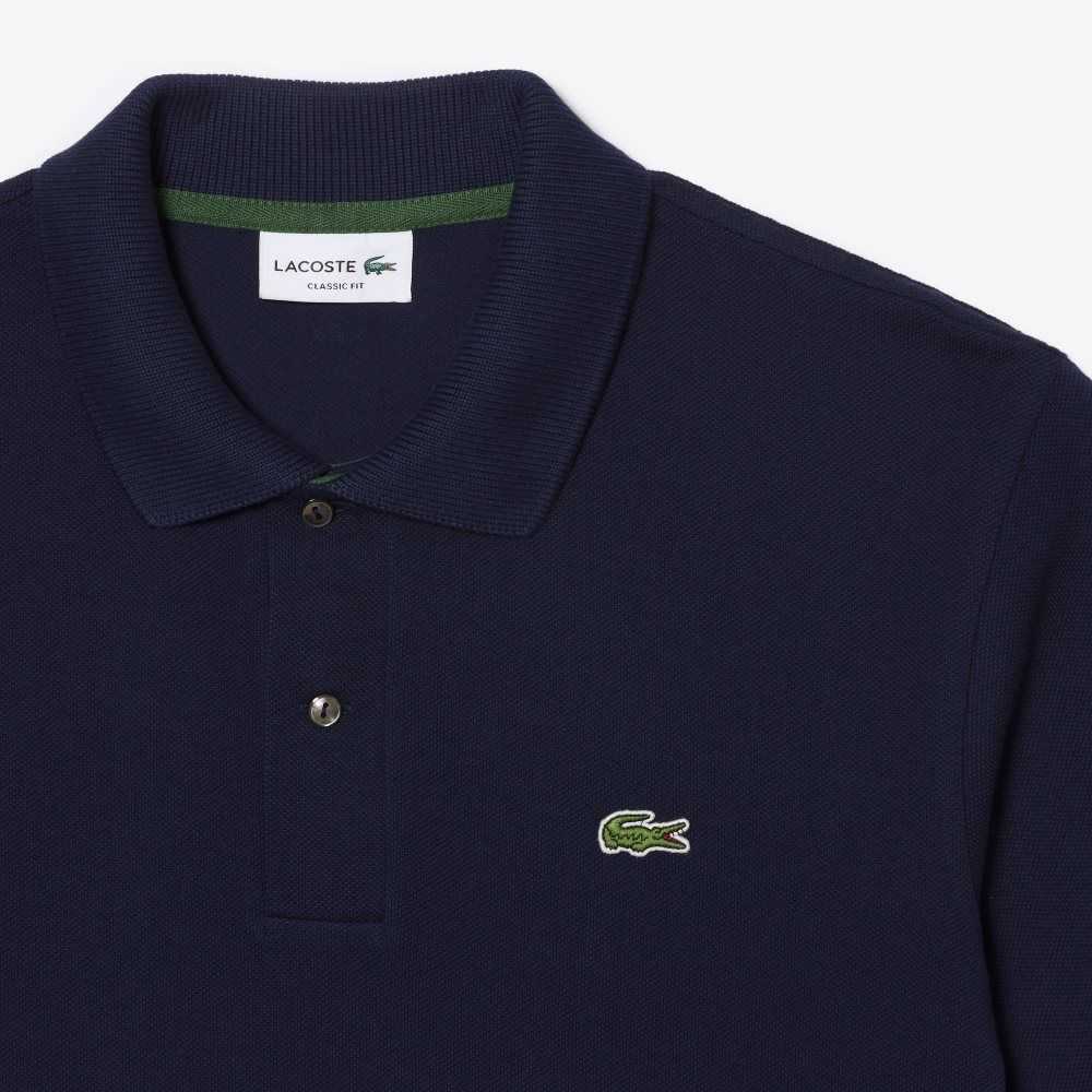 Lacoste Classic Fit Heavy Cotton Pique L.12.21 Polo Navy Blue | UQX-028453