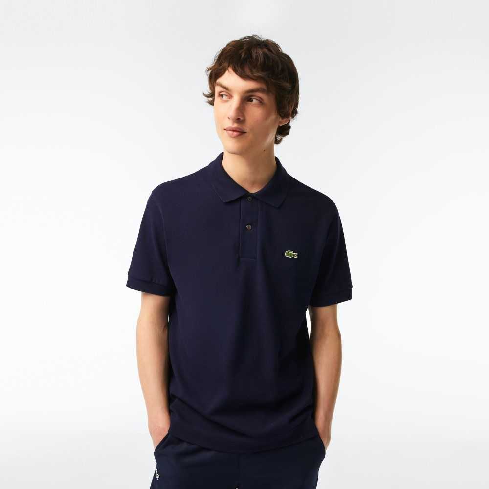 Lacoste Classic Fit Heavy Cotton Pique L.12.21 Polo Navy Blue | UQX-028453