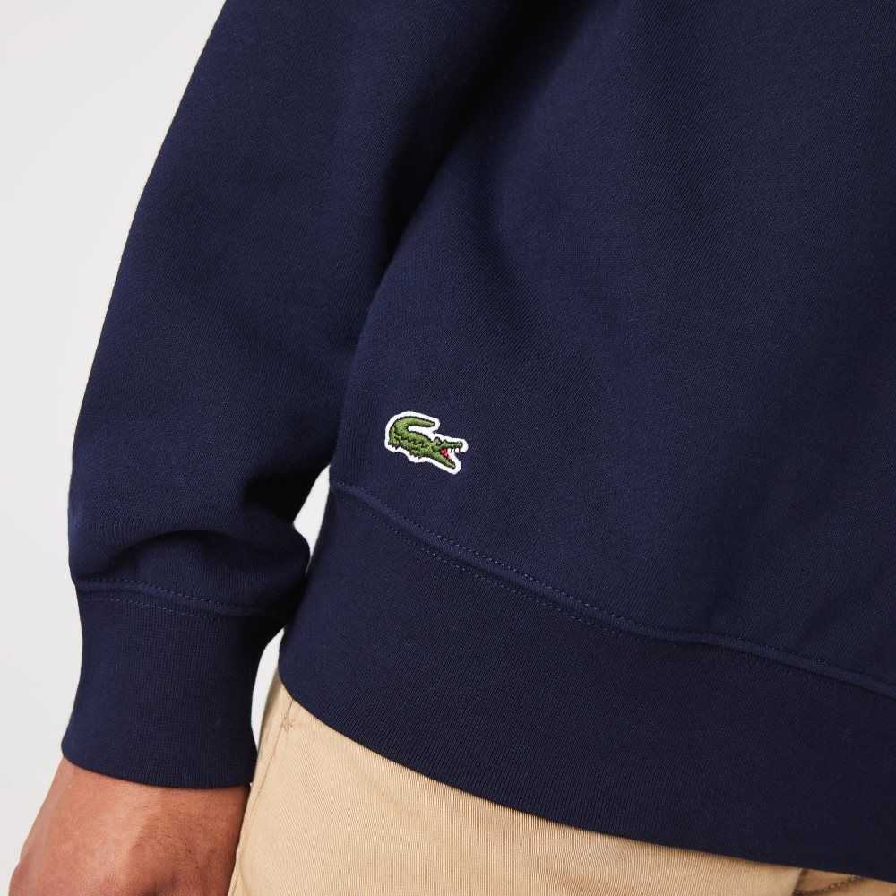 Lacoste Classic Fit Solid Hooded Sweatshirt Navy Blue | VIN-687094