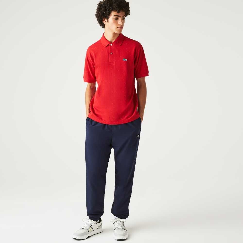 Lacoste Classic Fit Speckled Print Cotton Pique Polo Red | MUH-756301