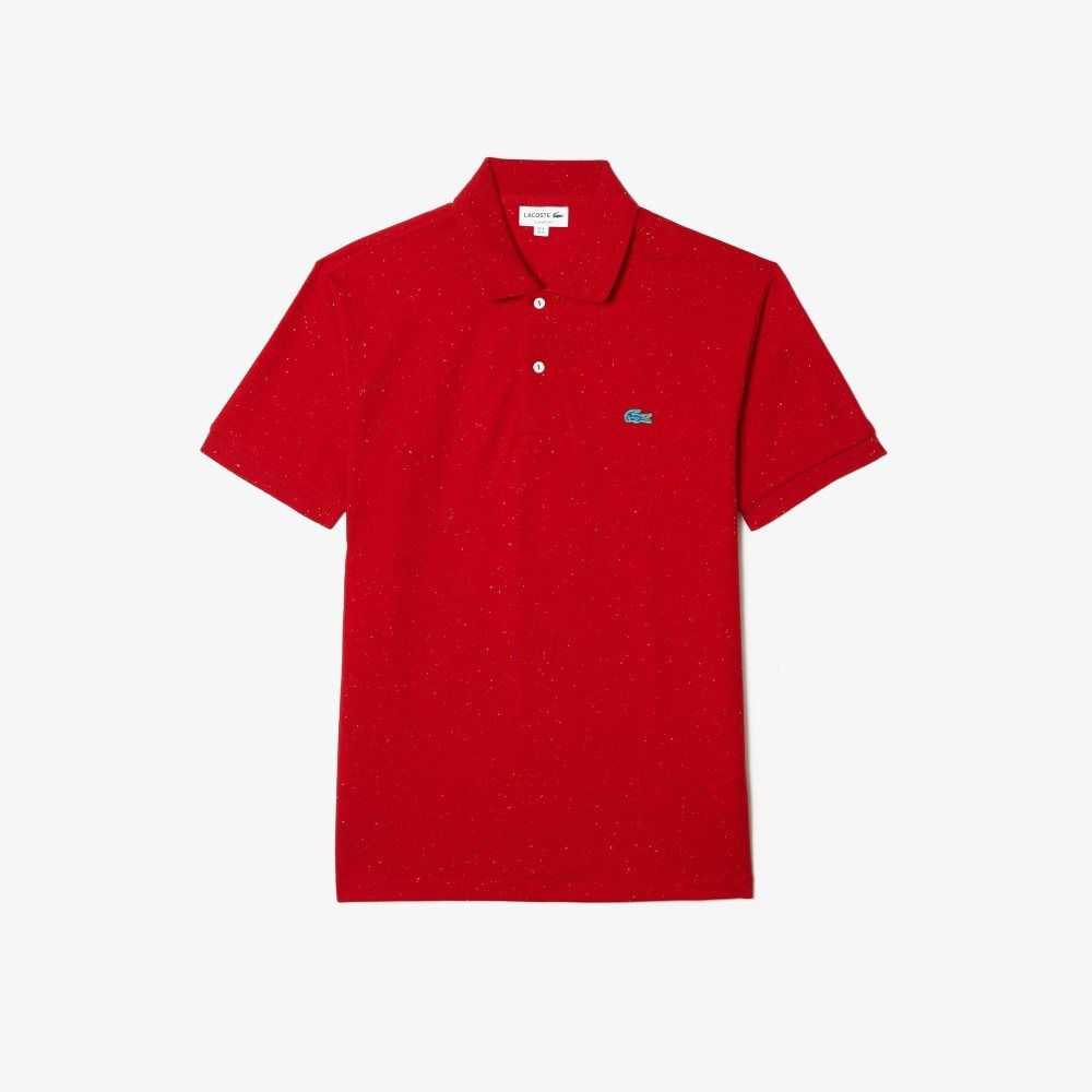 Lacoste Classic Fit Speckled Print Cotton Pique Polo Red | MUH-756301