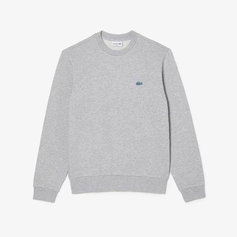 Lacoste Classic Fit Speckled Print Fleece Sweatshirt Grey Chine | NPX-718360