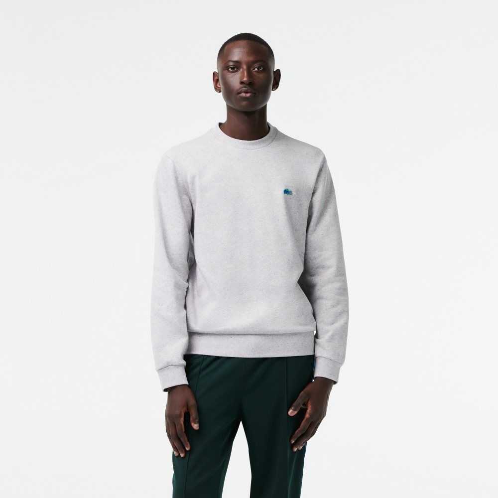 Lacoste Classic Fit Speckled Print Fleece Sweatshirt Grey Chine | NPX-718360