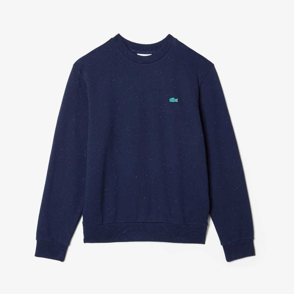 Lacoste Classic Fit Speckled Print Fleece Sweatshirt Navy Blue | ZOF-528763