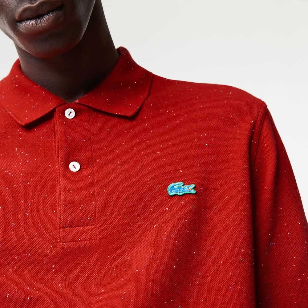 Lacoste Classic Fit Speckled Print Polo Red | FSL-026578