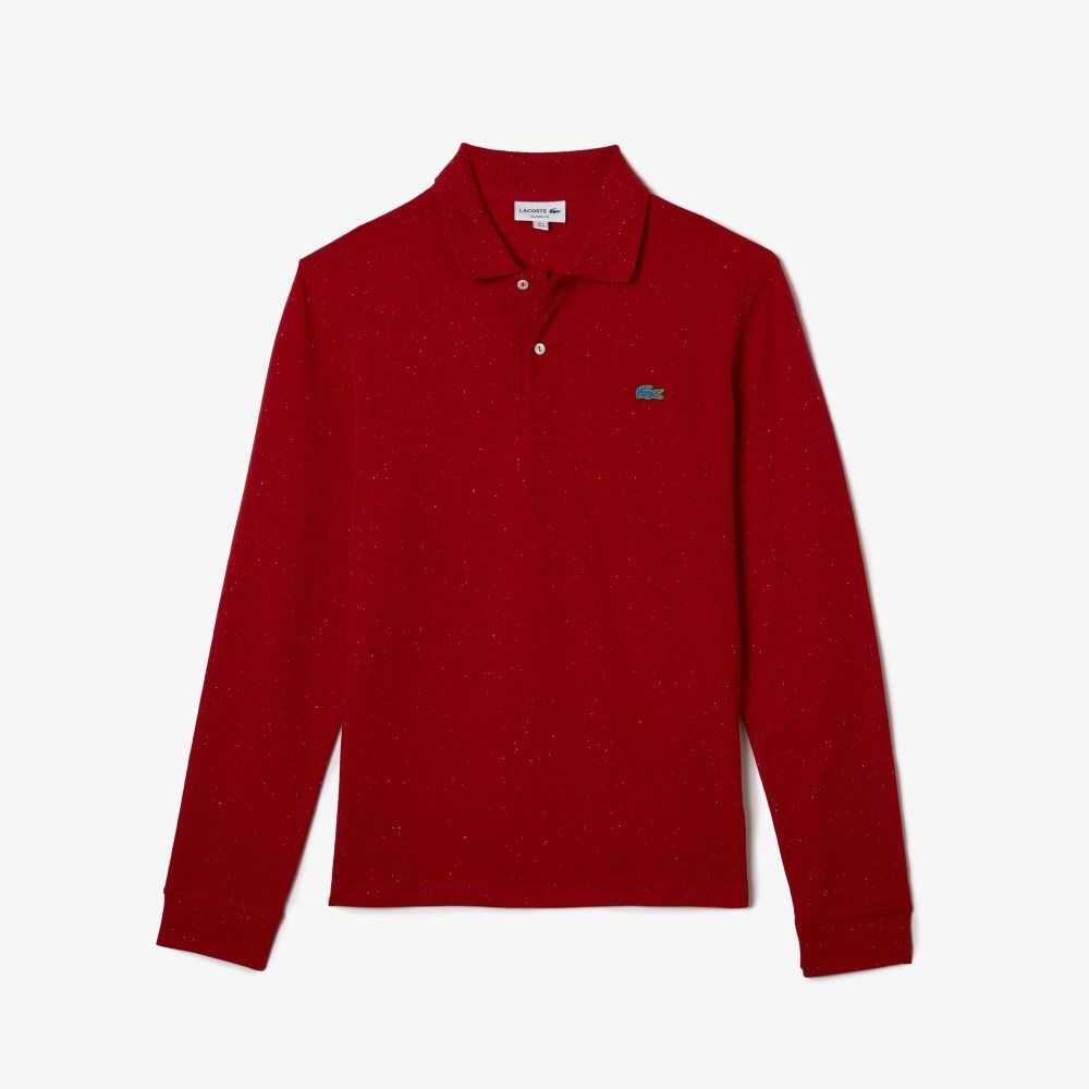 Lacoste Classic Fit Speckled Print Polo Red | FSL-026578