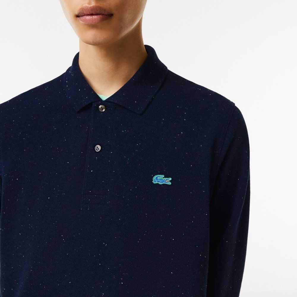 Lacoste Classic Fit Speckled Print Polo Navy Blue | QAB-407183