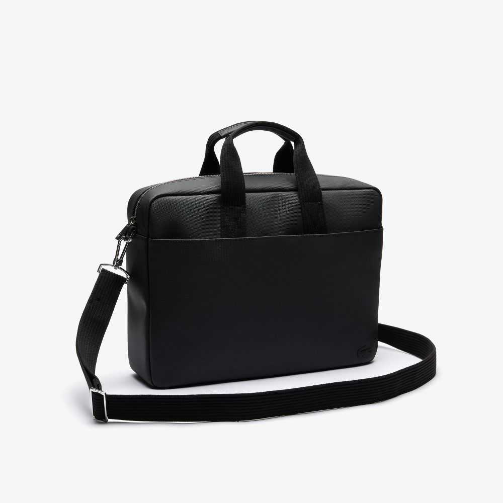 Lacoste Classic Petit Pique Computer Bag Black | SOQ-501942