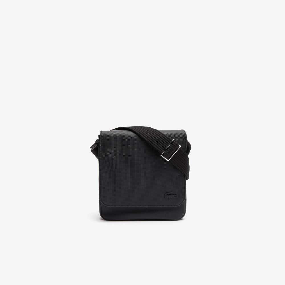 Lacoste Classic Petit Pique Flap Bag Black | PIN-369125