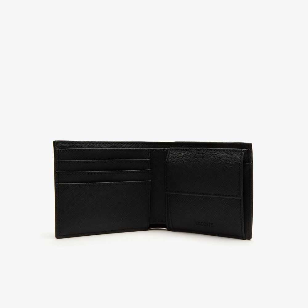 Lacoste Classic Petit Pique Three Card Wallet Black | XPS-529463