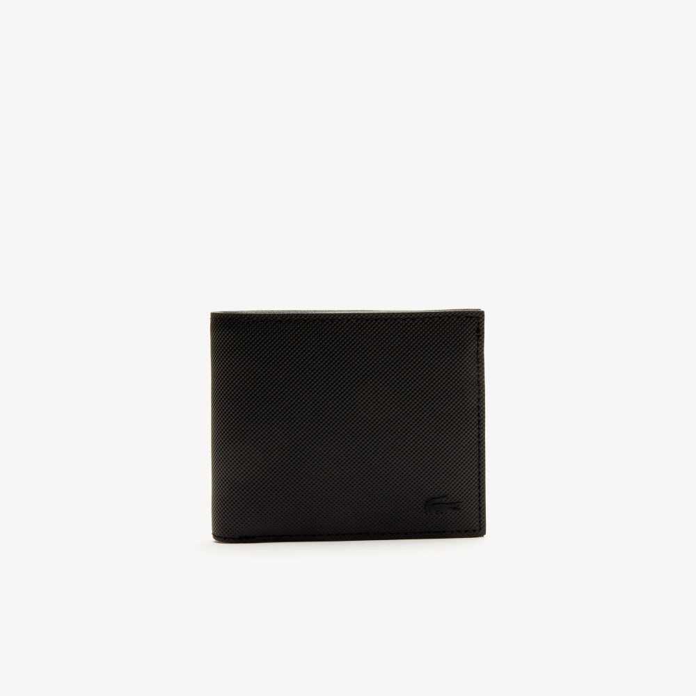 Lacoste Classic Petit Pique Three Card Wallet Black | XPS-529463