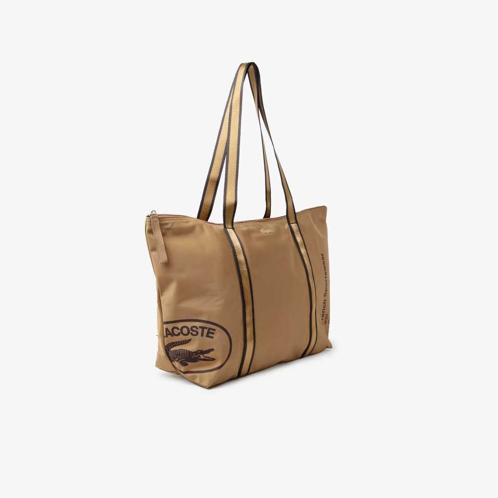 Lacoste Collapsible Shopping Bag Leafy Noir | RMD-750986