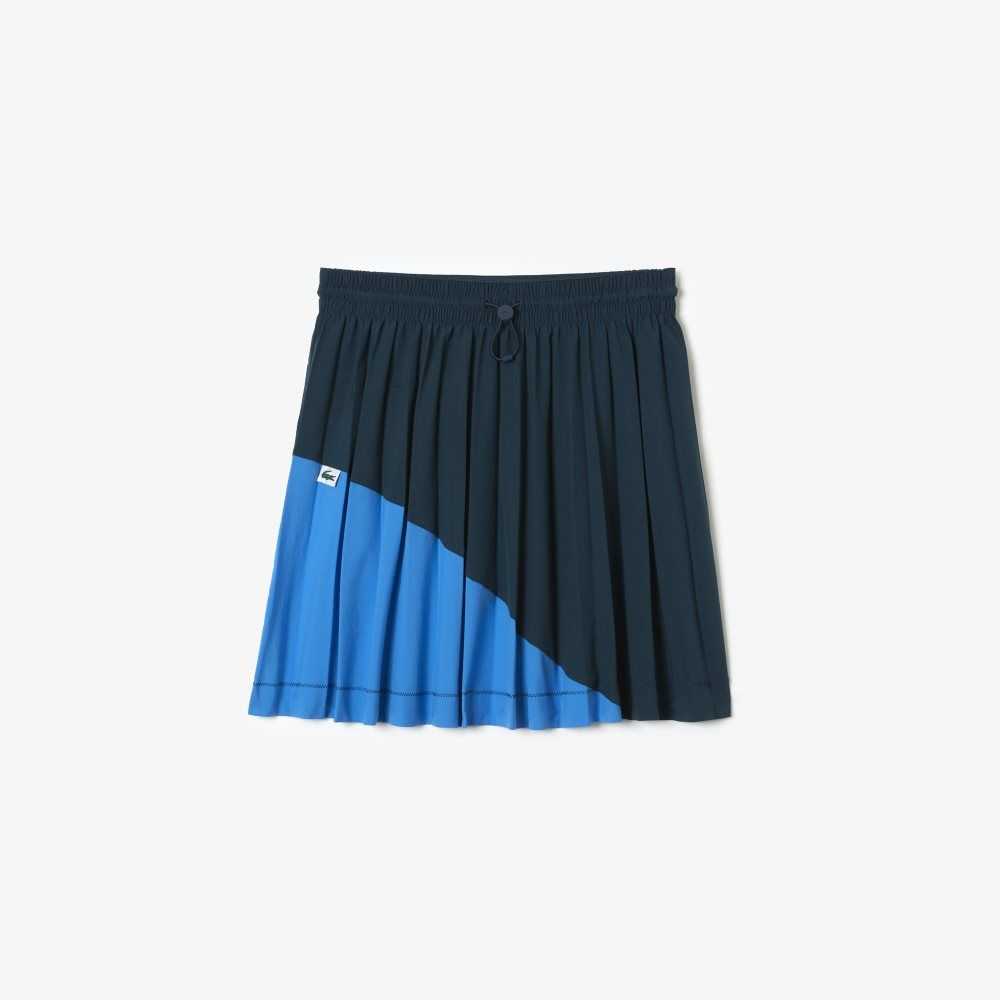 Lacoste Color-Block Nylon Pleated Skirt Blue | WFU-603542