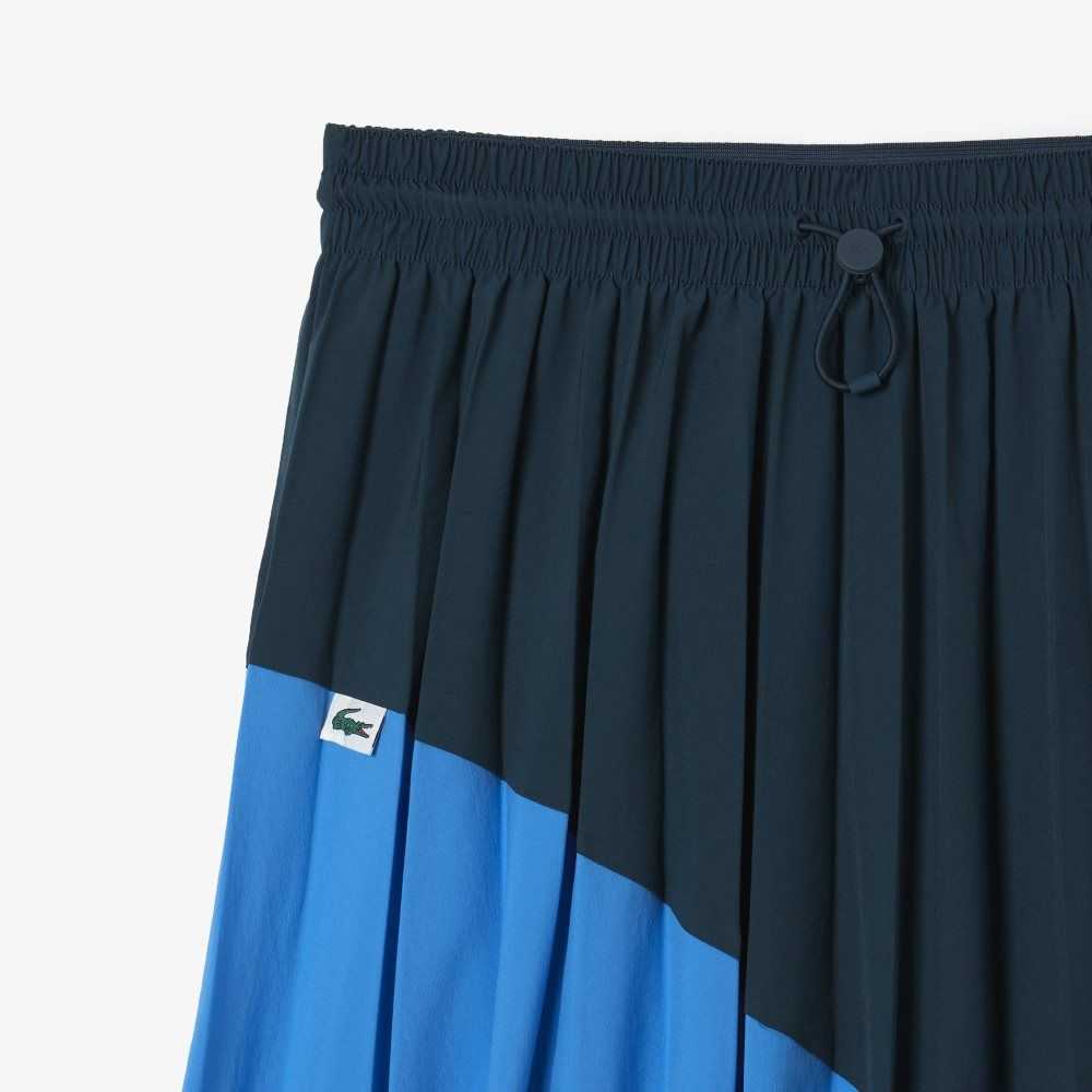 Lacoste Color-Block Nylon Pleated Skirt Blue | WFU-603542