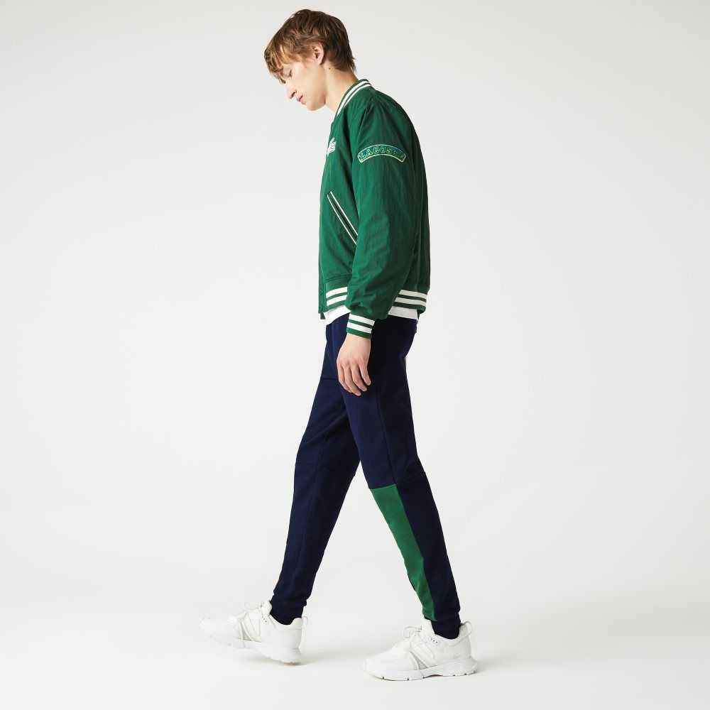 Lacoste Colorblock Cotton Fleece Blend Jogging Pants Navy Blue / Green / Red | PWH-680972