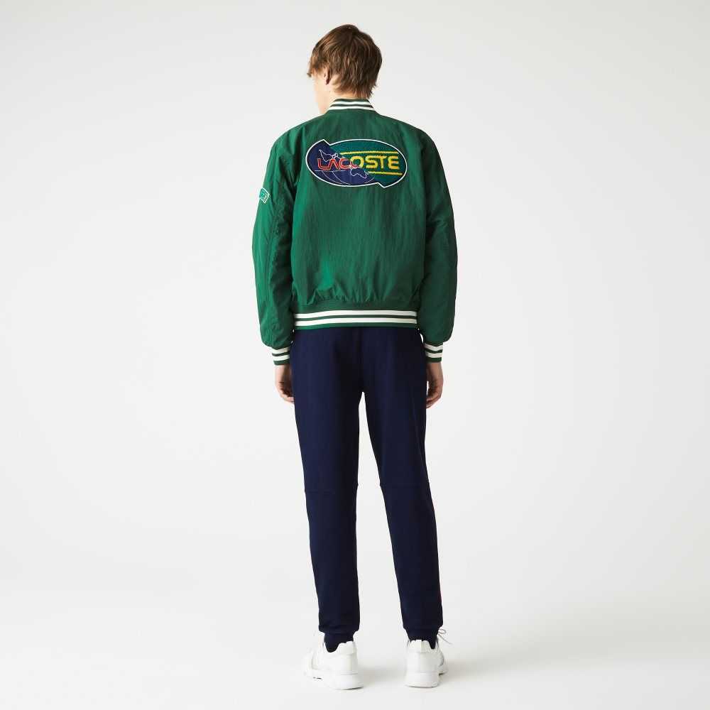 Lacoste Colorblock Cotton Fleece Blend Jogging Pants Navy Blue / Green / Red | PWH-680972