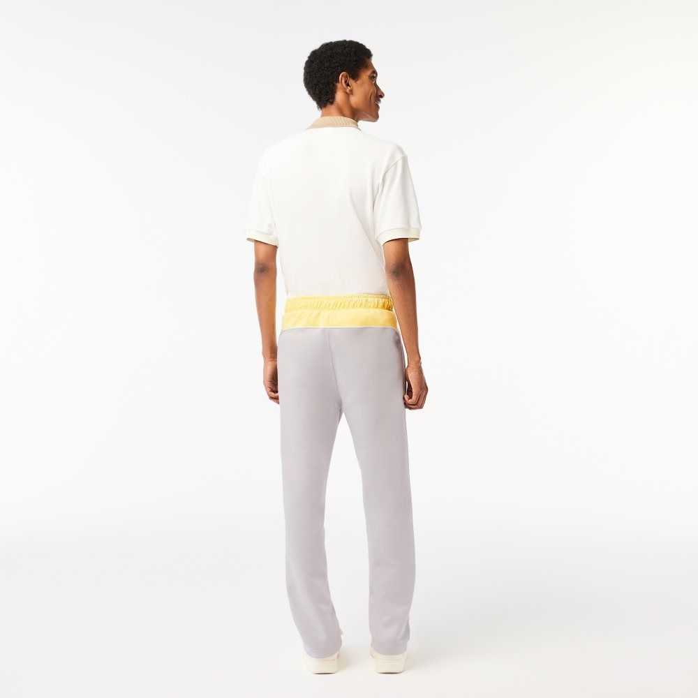 Lacoste Colorblock Organic Cotton Track Pants Light Grey / Yellow / White | EGM-739562