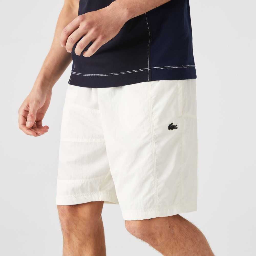 Lacoste Colorblock Patchwork Effect Shorts White | GPU-320468