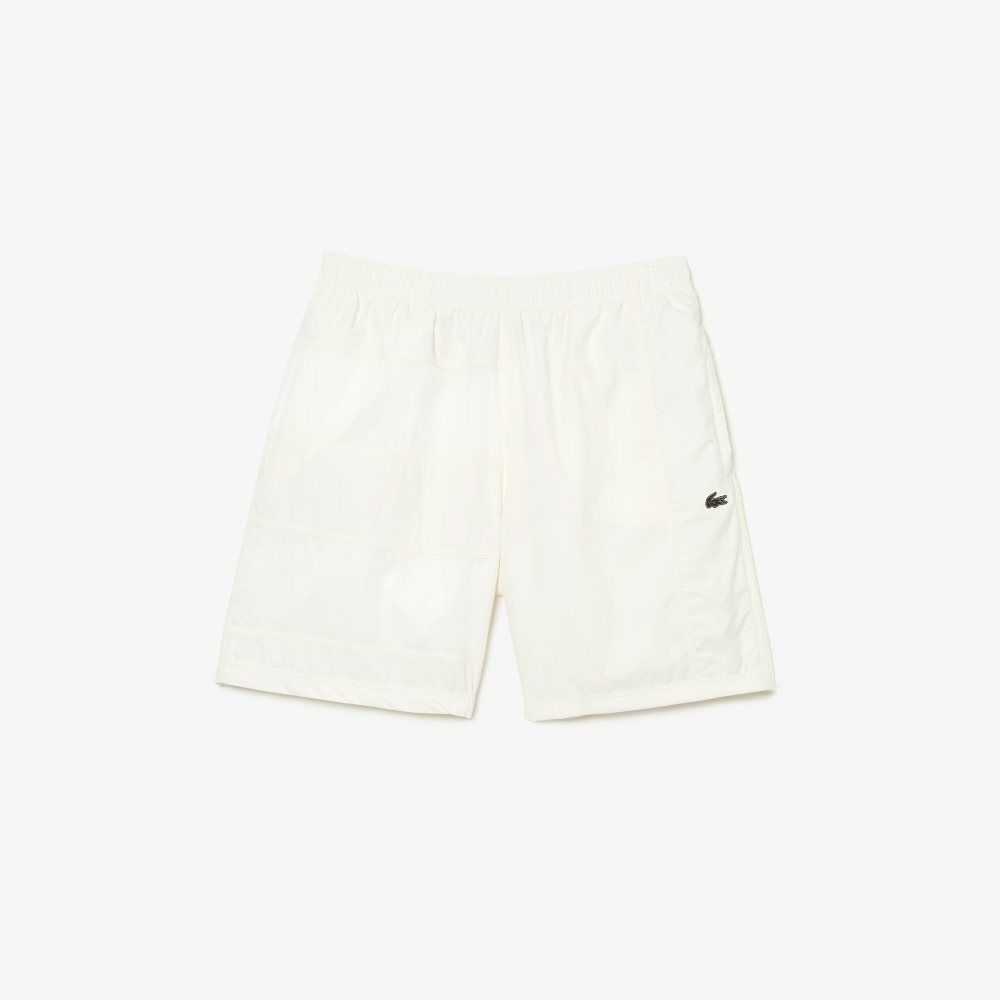 Lacoste Colorblock Patchwork Effect Shorts White | GPU-320468