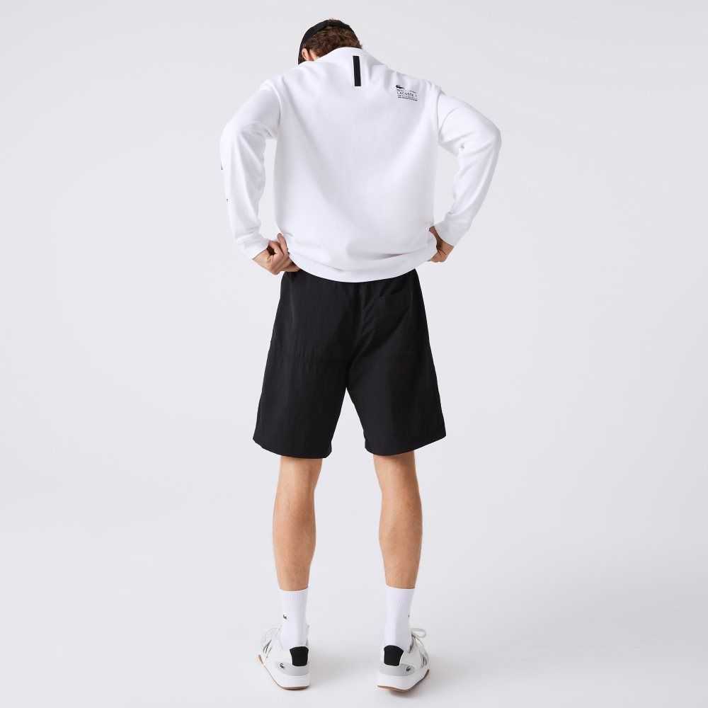 Lacoste Colorblock Patchwork Effect Shorts Black / Blue / White | NYH-068472