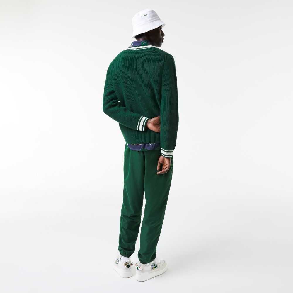 Lacoste Comic Badge Sweater Green / White | WAT-081743