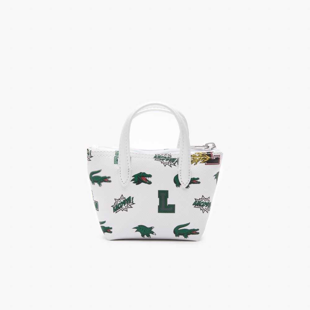 Lacoste Comic Print Nano Bag Blanc Croc Allover | ZRA-296834