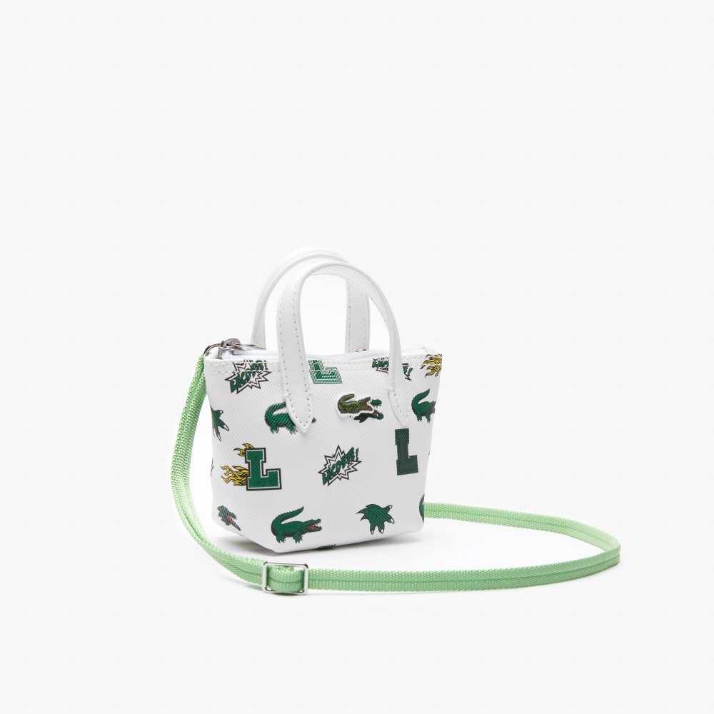 Lacoste Comic Print Nano Bag Blanc Croc Allover | ZRA-296834