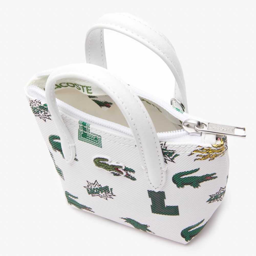 Lacoste Comic Print Nano Bag Blanc Croc Allover | ZRA-296834