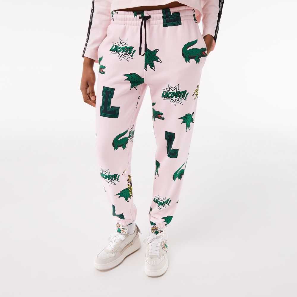 Lacoste Comic Print Trackpants Light Pink | HKV-318642